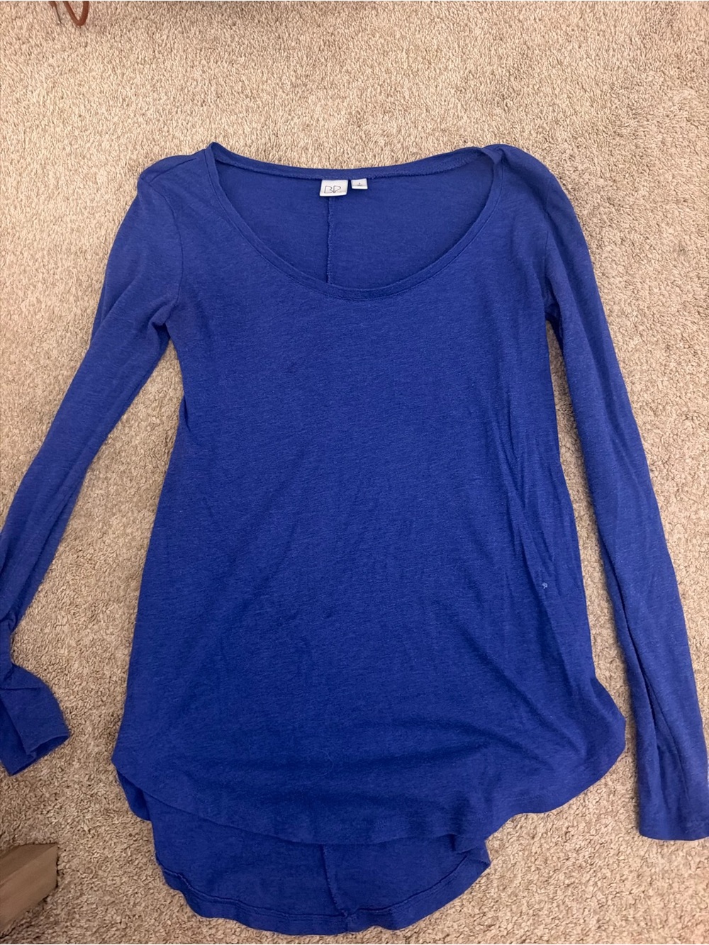bp Long Sleeve Scoop Neck Top in Royal Blue